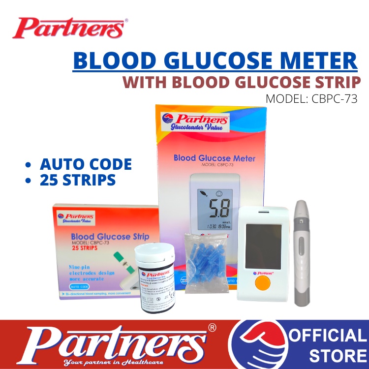 Partners Glucoleader Value Blood Glucose Meter Model: CBPC-73 with Free ...