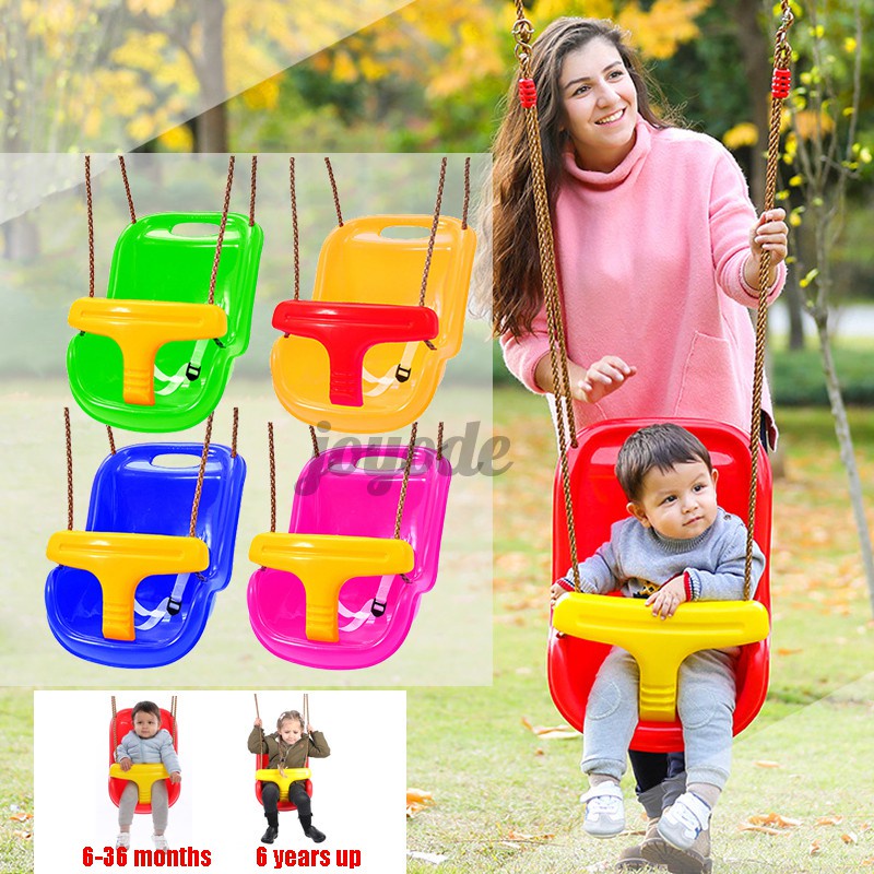 Outdoor Home High Back Toddler Baby Children Swing Chair Seat Set Full