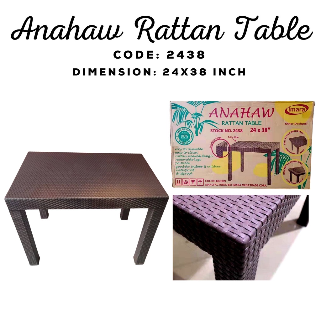 AMIHAN RATTAN TABLE / 2438 AMIHAN RATTAN TABLE / RATTAN TABLE | Shopee ...