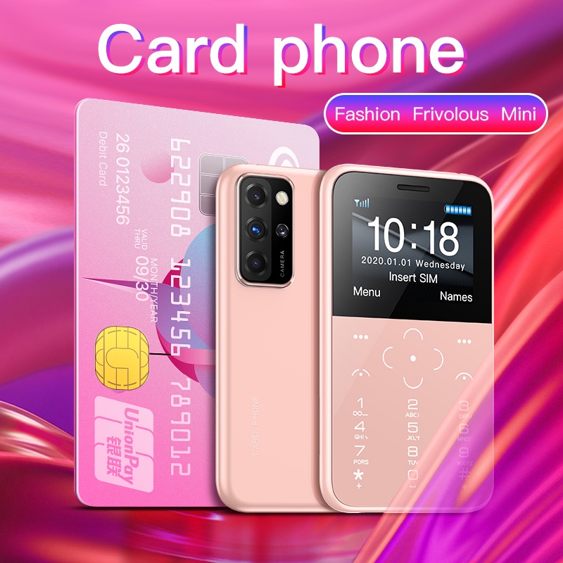 S10P Card Phone GSM Unlocked Mini Card Color Big Display Torch MP3 HiFi ...