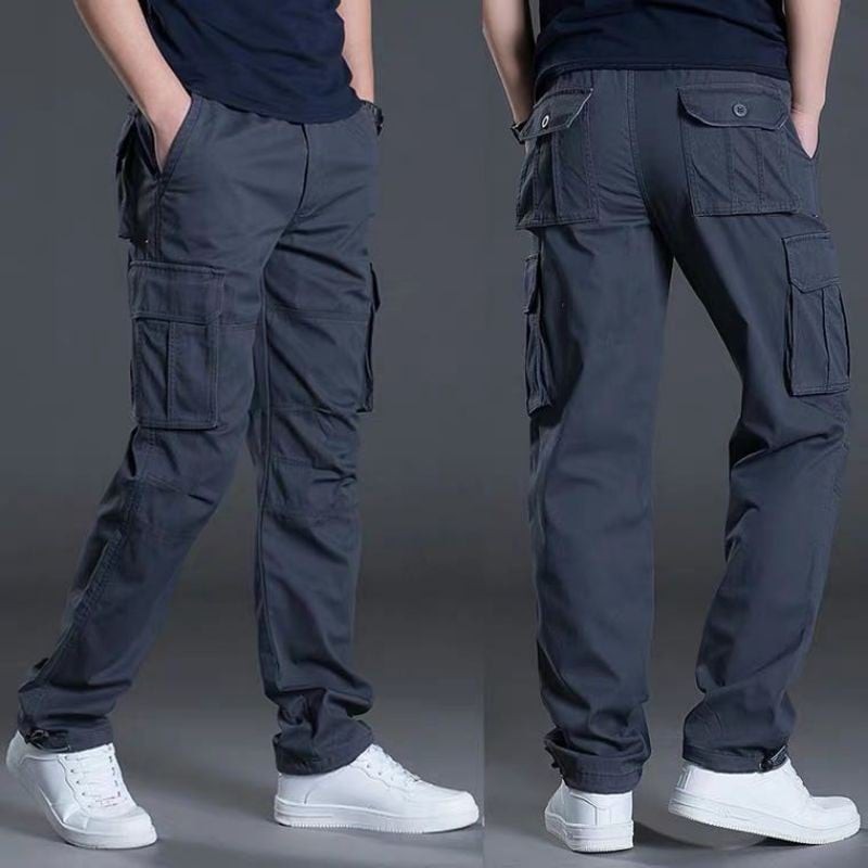 Cargo Pants Men Ankle Length Streetwear Casual Pants Men Military Style  Slim Fit Pure Cotton Trouser Japan Style Black Pants Men