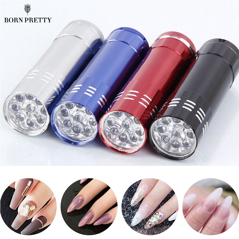 Born Pretty Uv Light Lamp Mini 9 Led Flashlight Gel Adhesive Glue