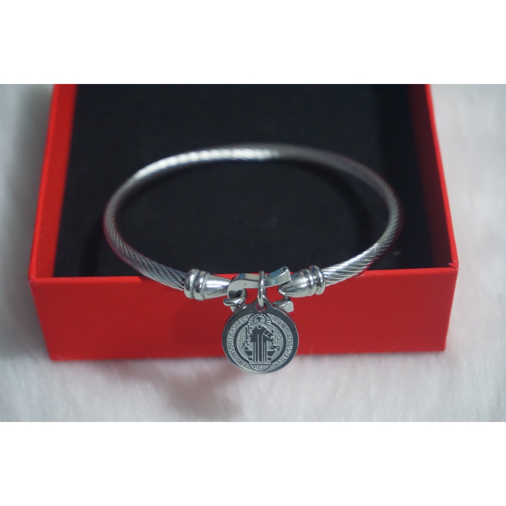 RELIGIOUS BANGLE SILVER COLOR STAINLESS STEEL | Shopee Philippines