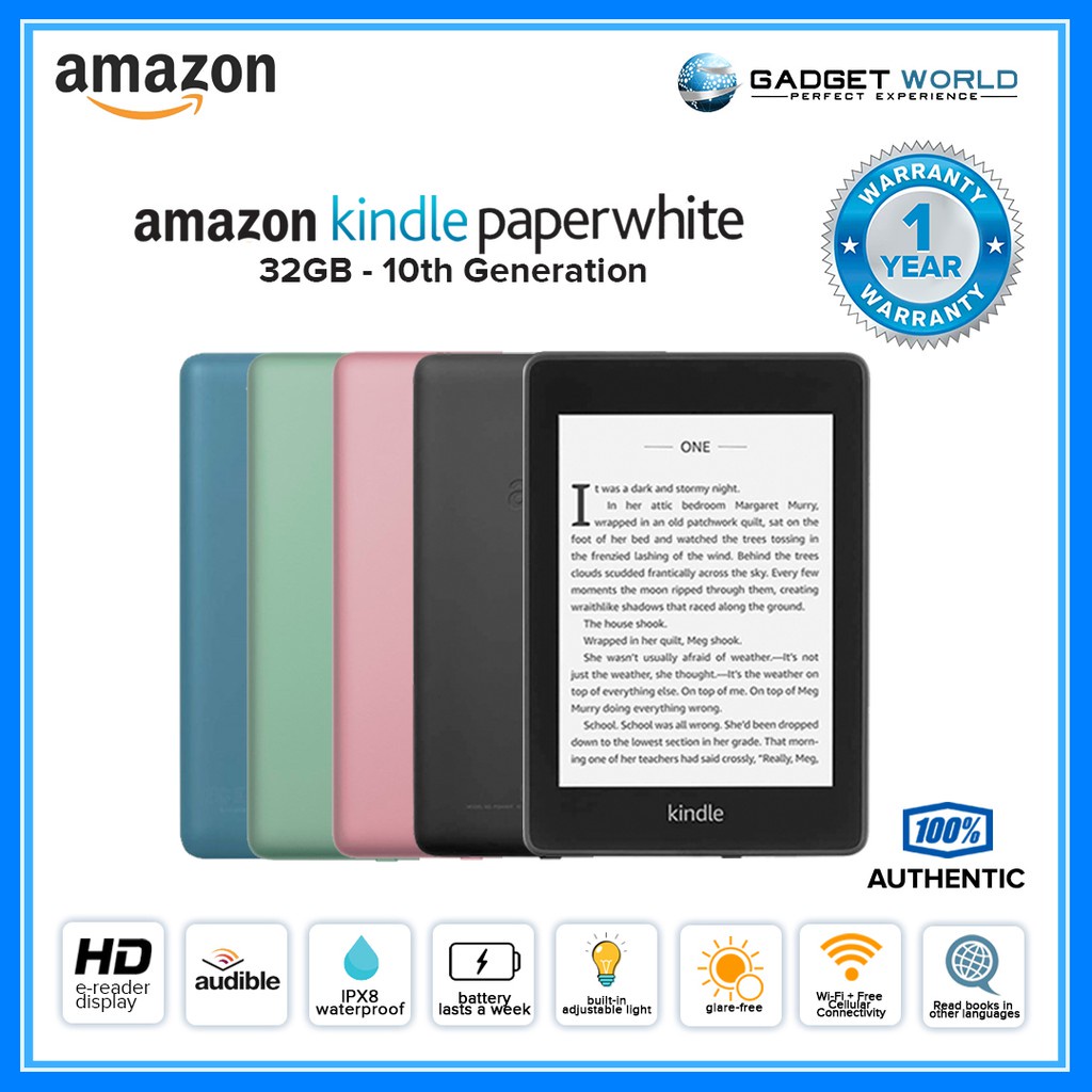 Amazon Kindle Paperwhite 6" with Builtin Light, WiFi WaterProof