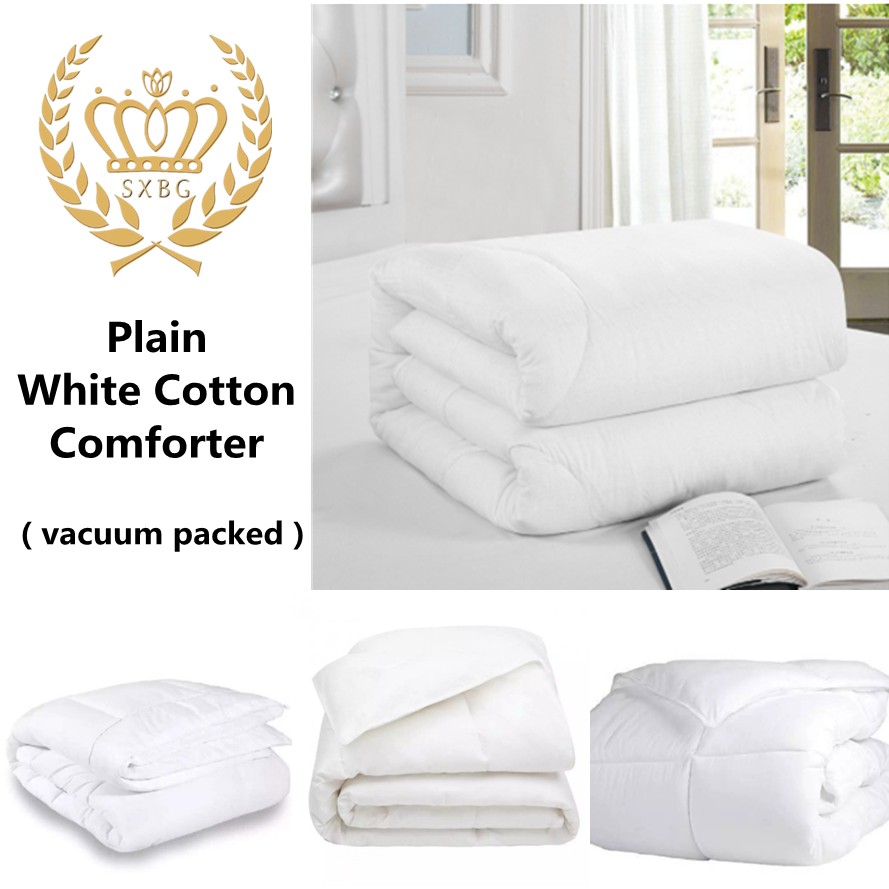 [COD] Plain White Comforter Double/Queen/King Size Cotton | Shopee ...