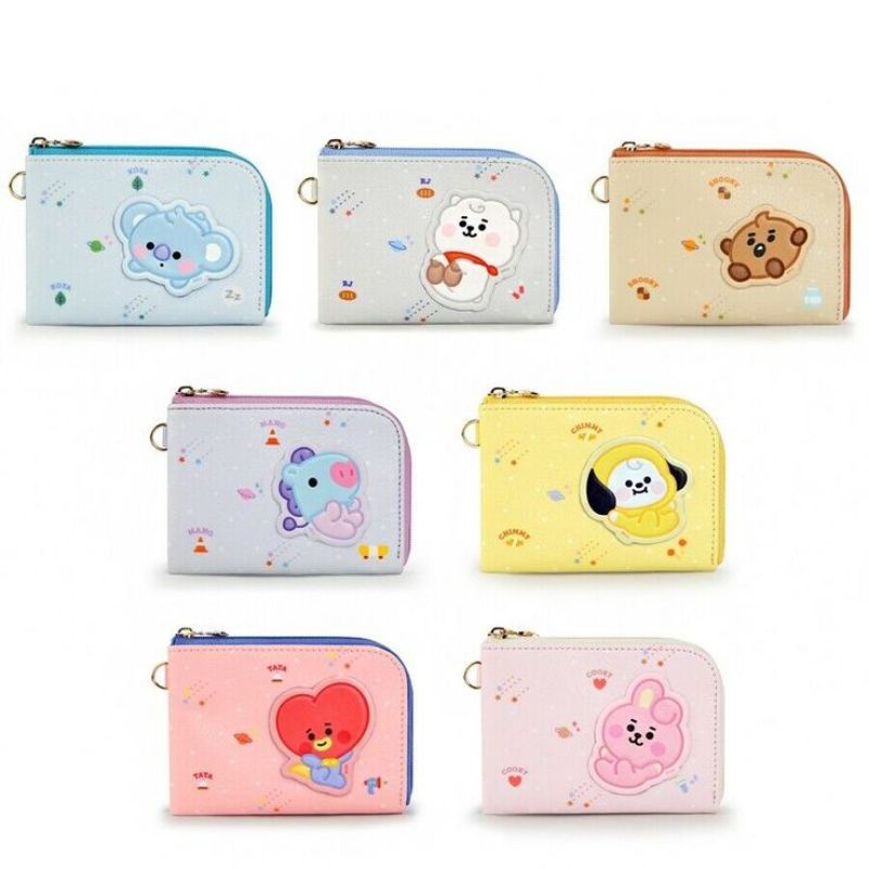 BTS BT21 BABY LEATHER PATCH CARD POCKET WALLET CHIMMY (100% OFFICIAL ...