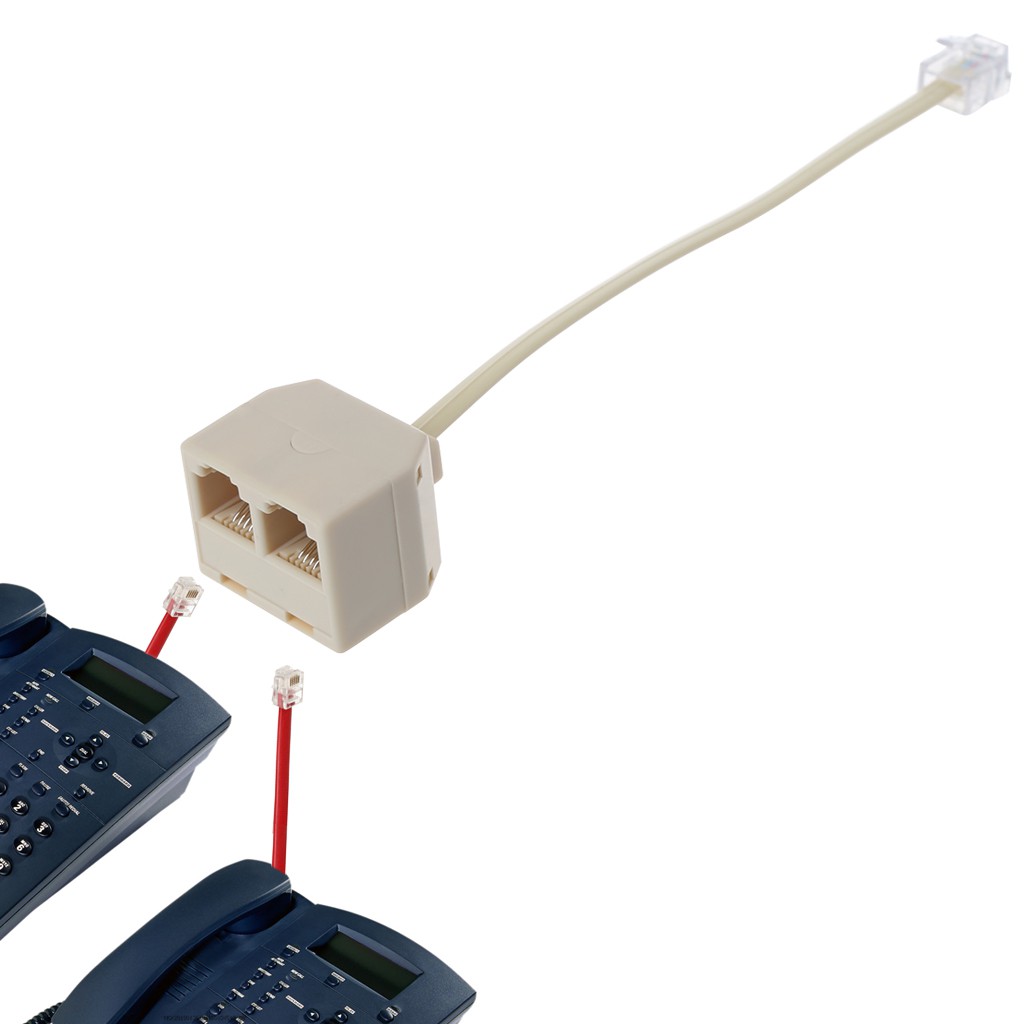 Telephone Splitter RJ11 6P4C 1 Male to 2 Female Adapter Separator ...