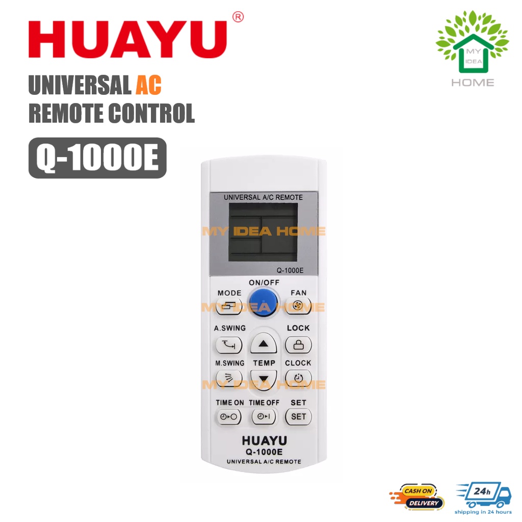 HUAYU Q-1000E Universal AC Remote Control for Split Type Aircon COD ...