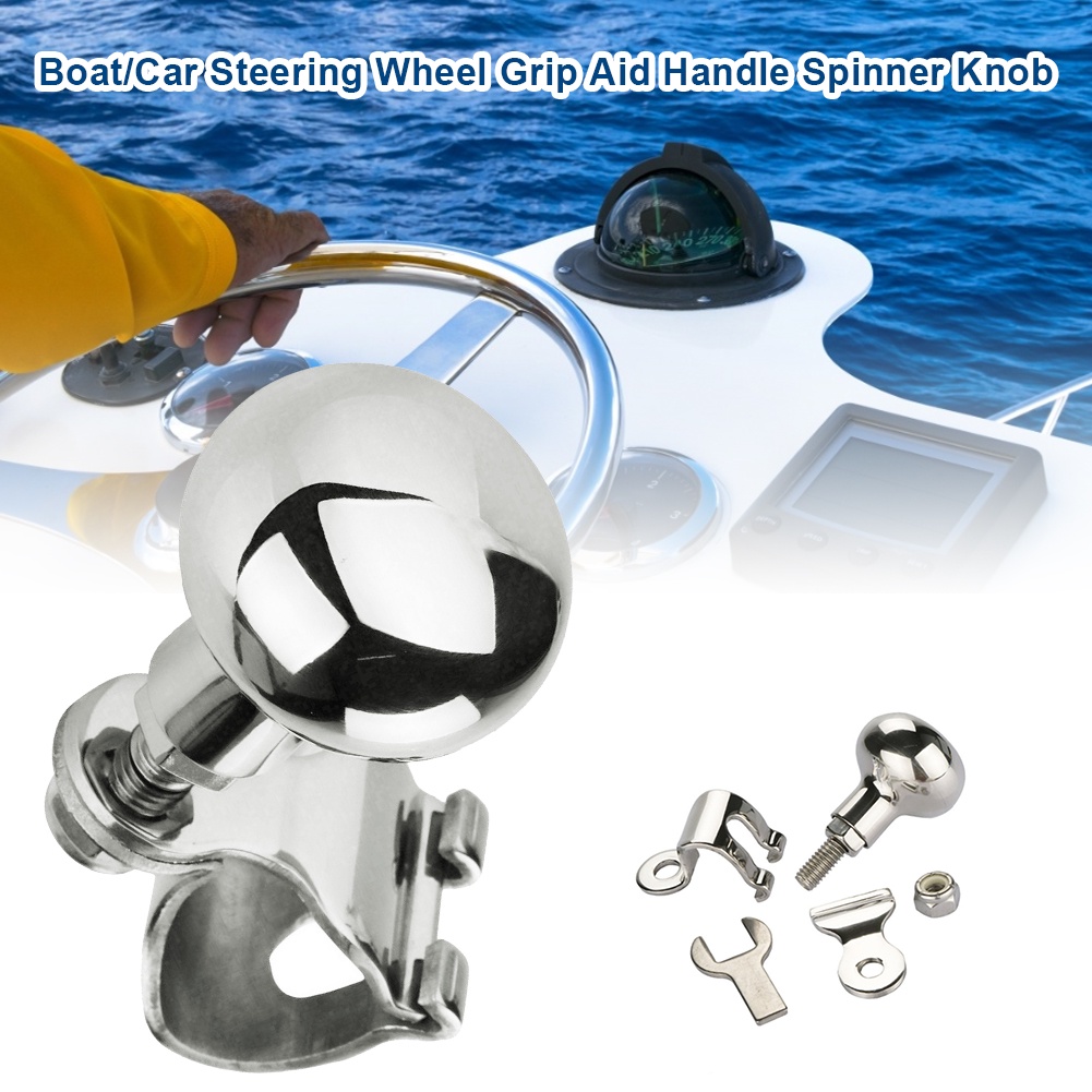 Stainless Steel Boat Steering Wheel Knob Handle Spinner Antirust for
