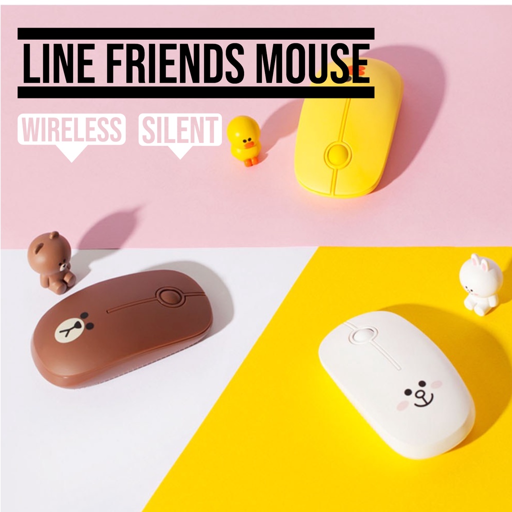 LINE FRIENDS Wireless Silent Mouse (3 colors) / wireless mouse / bt21