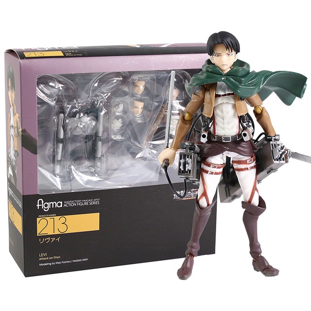 Anime Attack on Titan Figma 213 Levi Ackerman Action Figure Modelo Toy ...