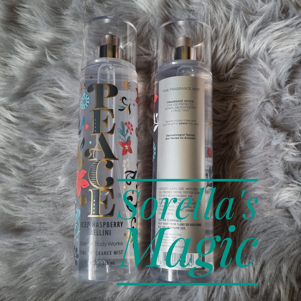 Bath & Body Works Fine Fragrance Mist PEACE Iced Raspberry Bellini ...