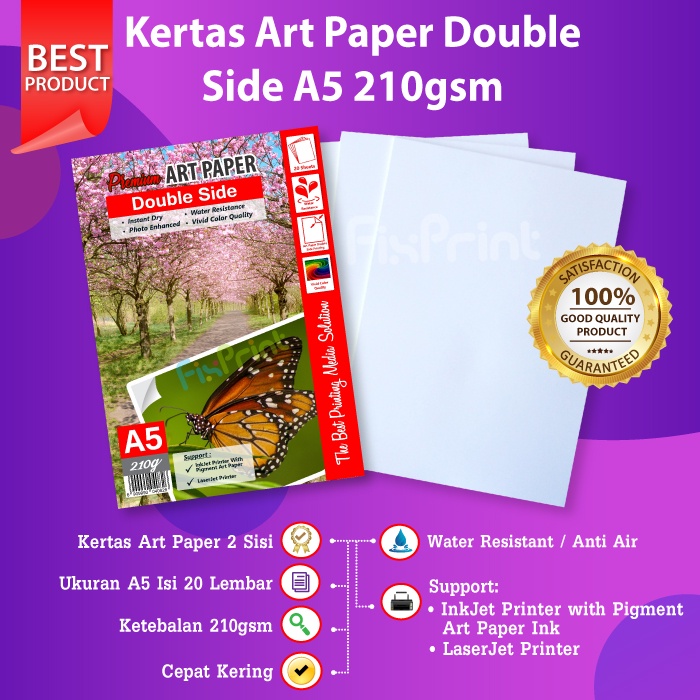 50 Sheets Photo Art Paper A5 210gms 210 gsm Print Double Side Shopee Philippines
