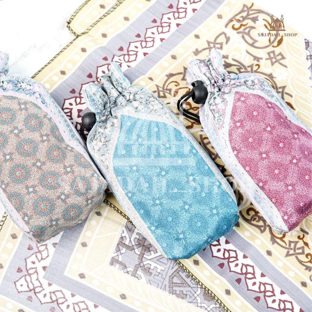 Motif Pouch Prayer Rug Makkah TravelBabussalam /Hajj/Umrah Drawstring ...