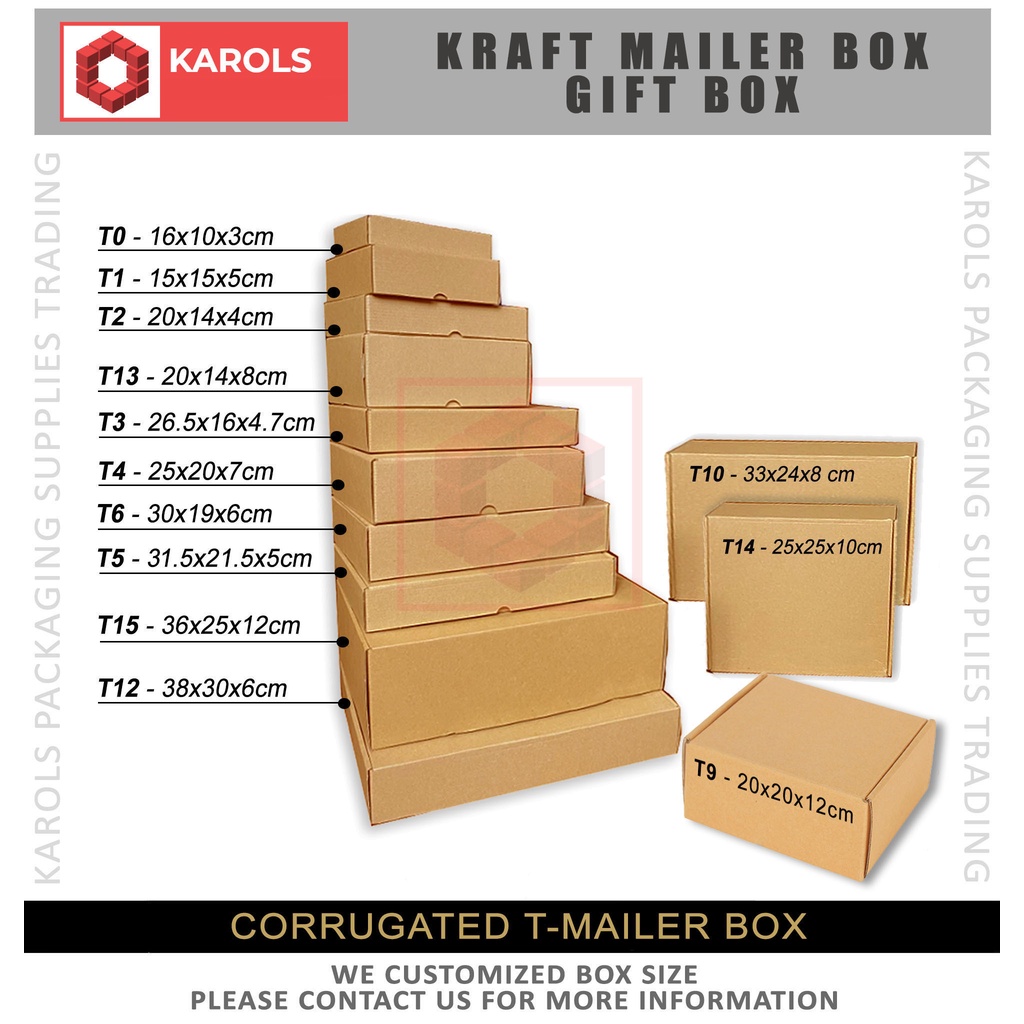 (Karol's) Carton box Corrugated Box Packaging Kraft Brown Kraft Mailer