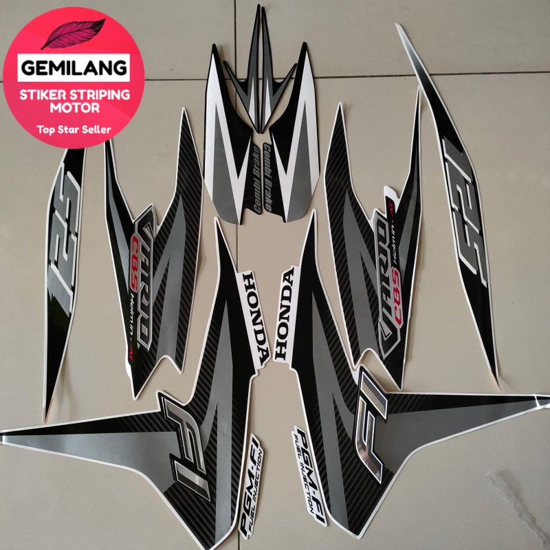 PUTIH Striping Decal Pole Sticker honda vario 125 cbs old 2012 White ...