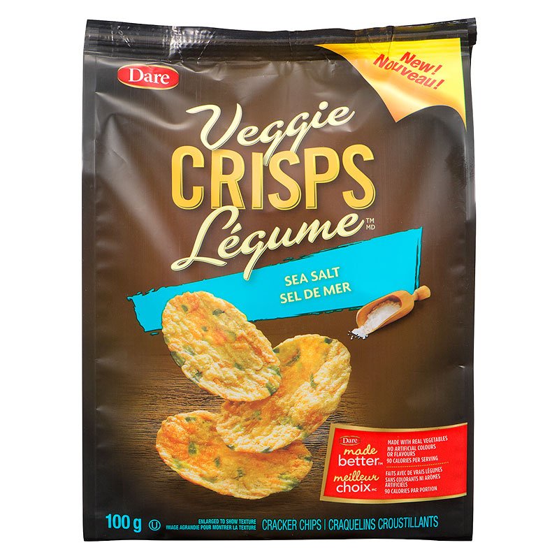 Dare Veggie Crisps Sea Salt Crackers Chips 100g Shopee Philippines
