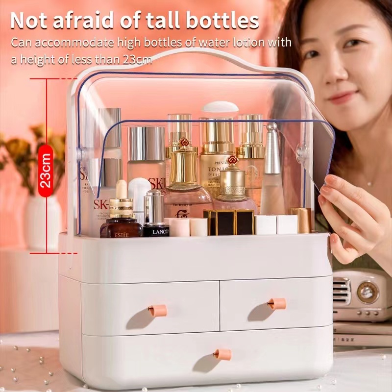 Cosmetic Desktop Organizer Table Makeup Transparent Plastic Storage