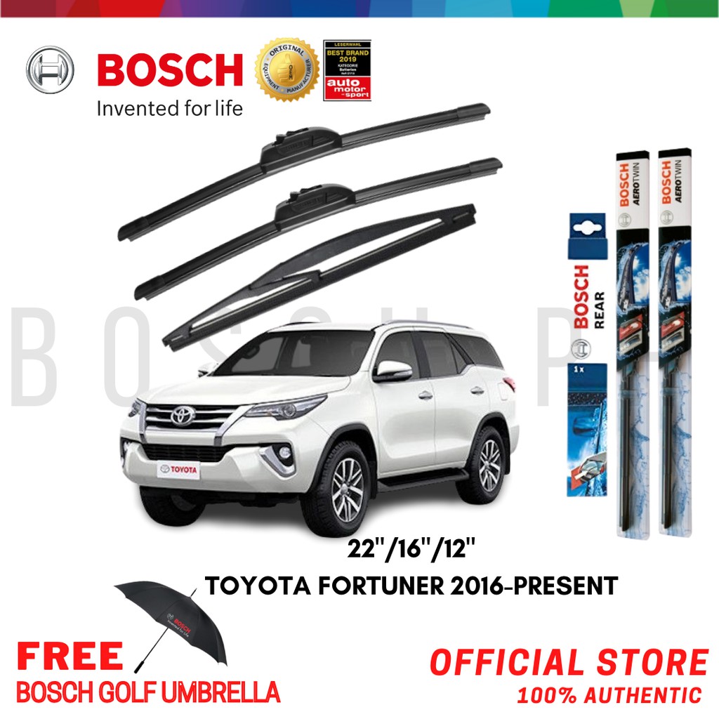 Bosch AEROTWIN Wiper Blade Set for TOYOTA FORTUNER 2016PRESENT (22/ 16