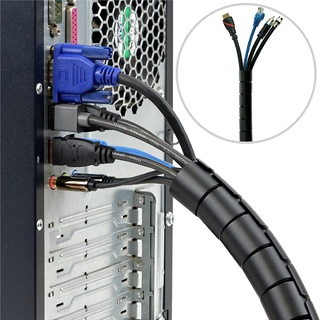 1.5/2M 16/10mm Flexible Spiral Cable Wire Protector Cable Organizer  Computer Cord Protective Tube Clip Organizer Management Tool