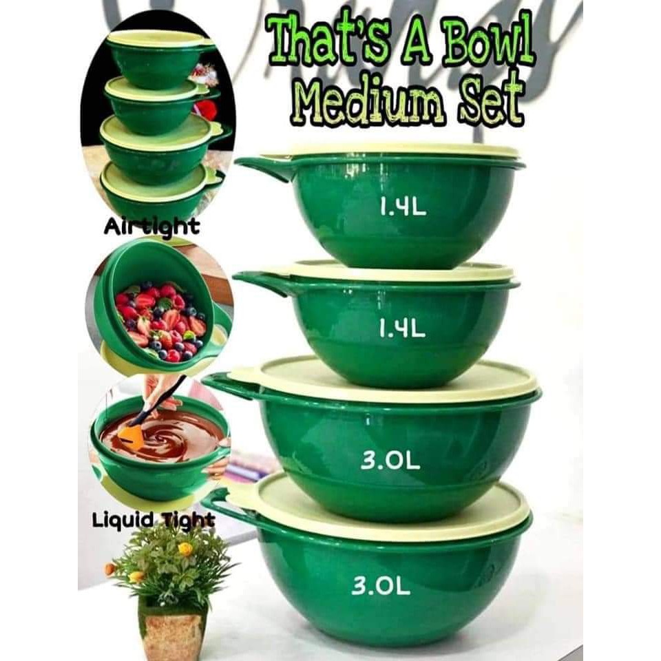 Tupperware That's A Bowl Medium Set (Ready Stock) | Shopee Philippines