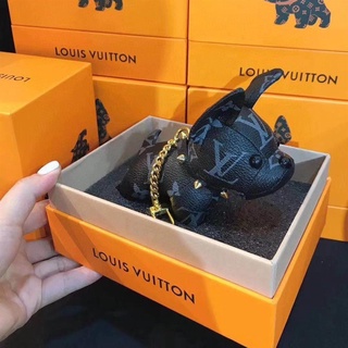 Accessory Bag or keychain Luis Vuitton Plush LV leather dog - Color Bl –  Welderfire