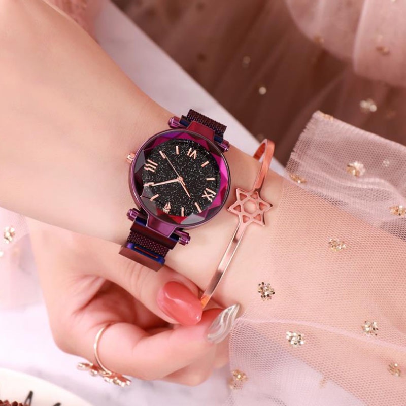 Rose Gold Ladies Watch Fashion And Elegant Magnet Buckle Quartz Waterproof Shockproof Meter Shopee Philippines