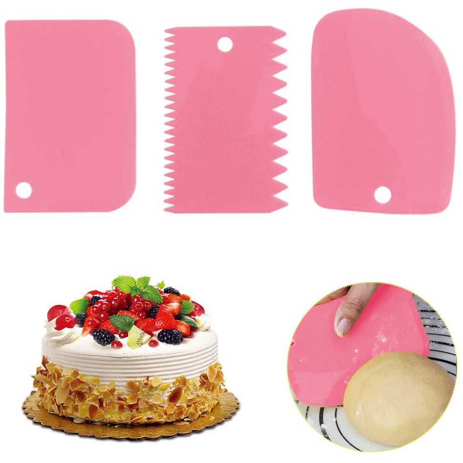 3pcs SET DIY Cream Cake Scraper Fondant Decor Pastry Cutters Dough ...