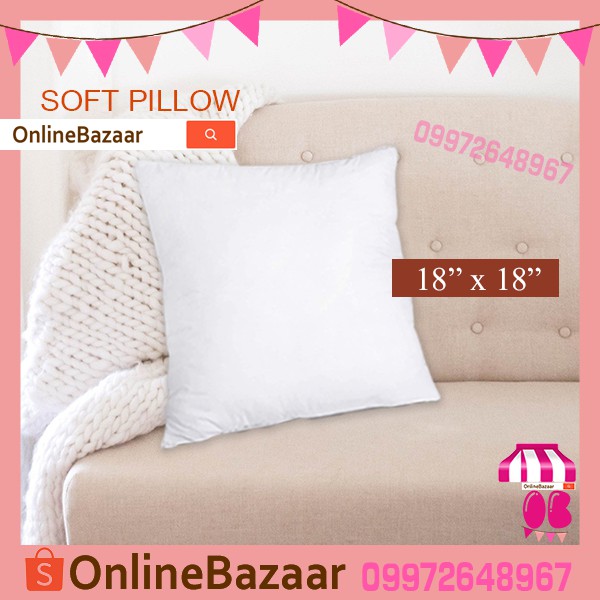 Plain Throw Pillow 18 x 18 inches Square Pillow Soft Premium