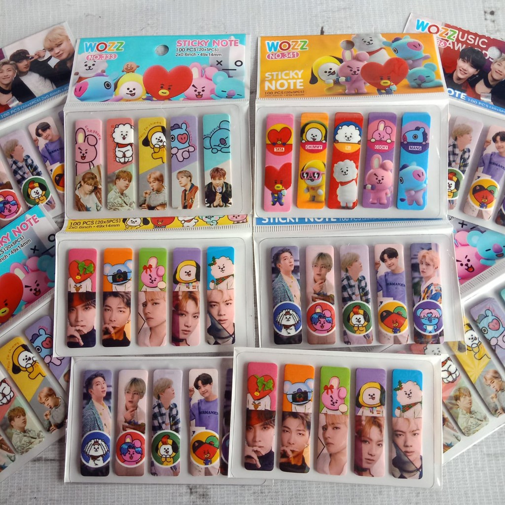 Vinztstore - Sticky Note 1 Set of 100pcs BTS Hologram Bookmarks K-POP ...