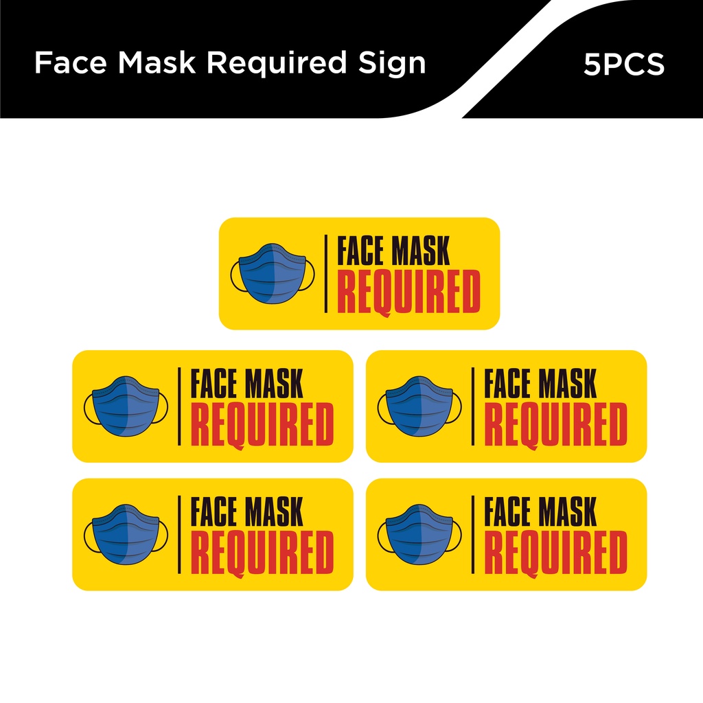 DSign FaceMask Required Sign Sticker Vinyl 4x10