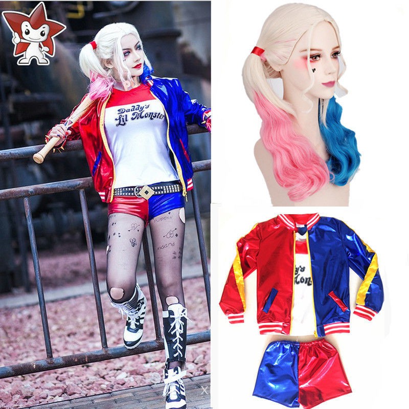 Adult Halikin clothes clown female COS fake Harleyquinn bar table ...