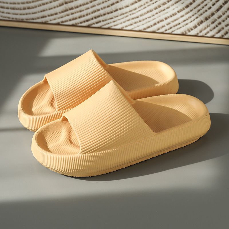 Thick bottom solid color home unisex couple non-slip silent indoor ...