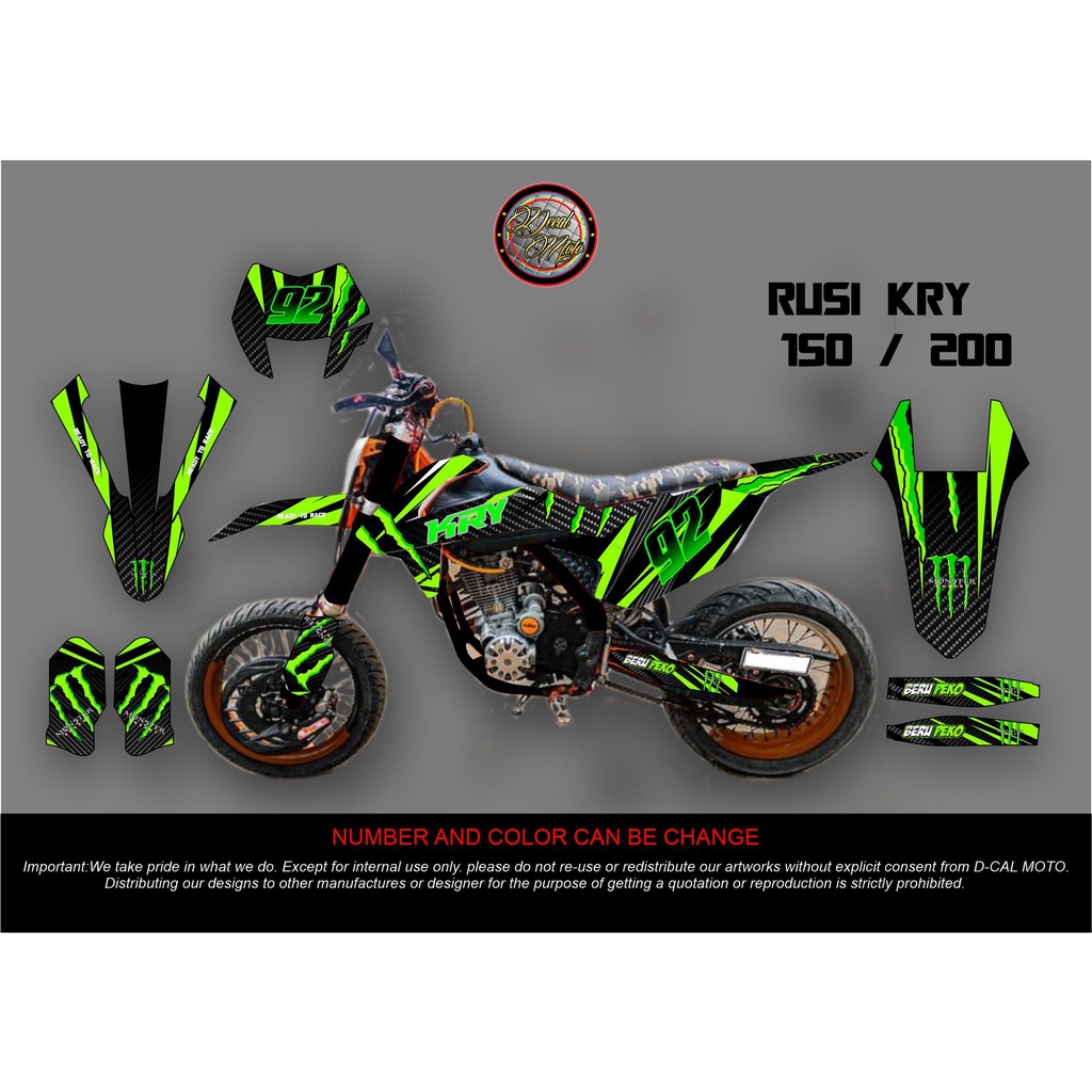 Decals, Sticker, Motorcycle, Decals Sticker for RUSI KRY 150/200 GREEN ...