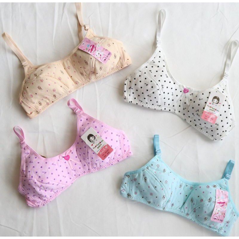 6 pcs kids stretchable cotton baby bra underwear for 9-12 years old  breathable cute girls sando bra