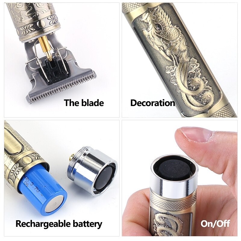 YMS Stainless Rechargeable Cordless Hair Clipper Razor (Bronze ...