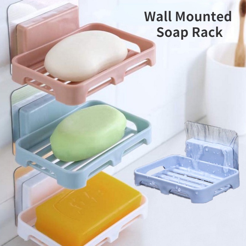 Wall Mounted Soap Rack No Nails No Punching Wall Mounted Soap Dishes ...
