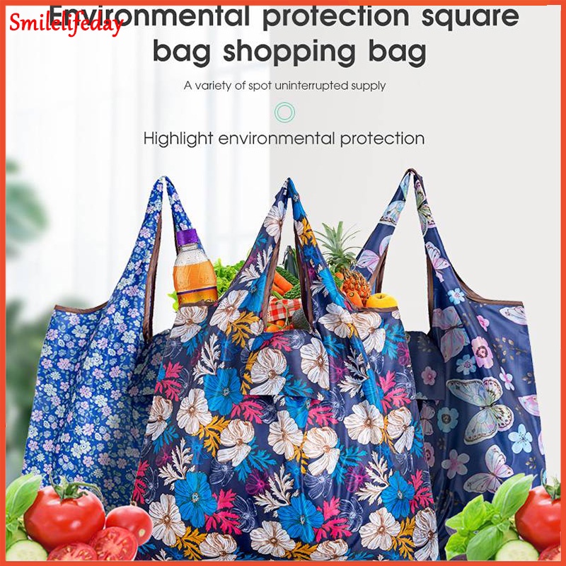 Big Size Large Tote ECO Reusable Polyester Portable Shoulder Women's  Handbags Folding Pouch Shopping Bag Foldable - Main Image