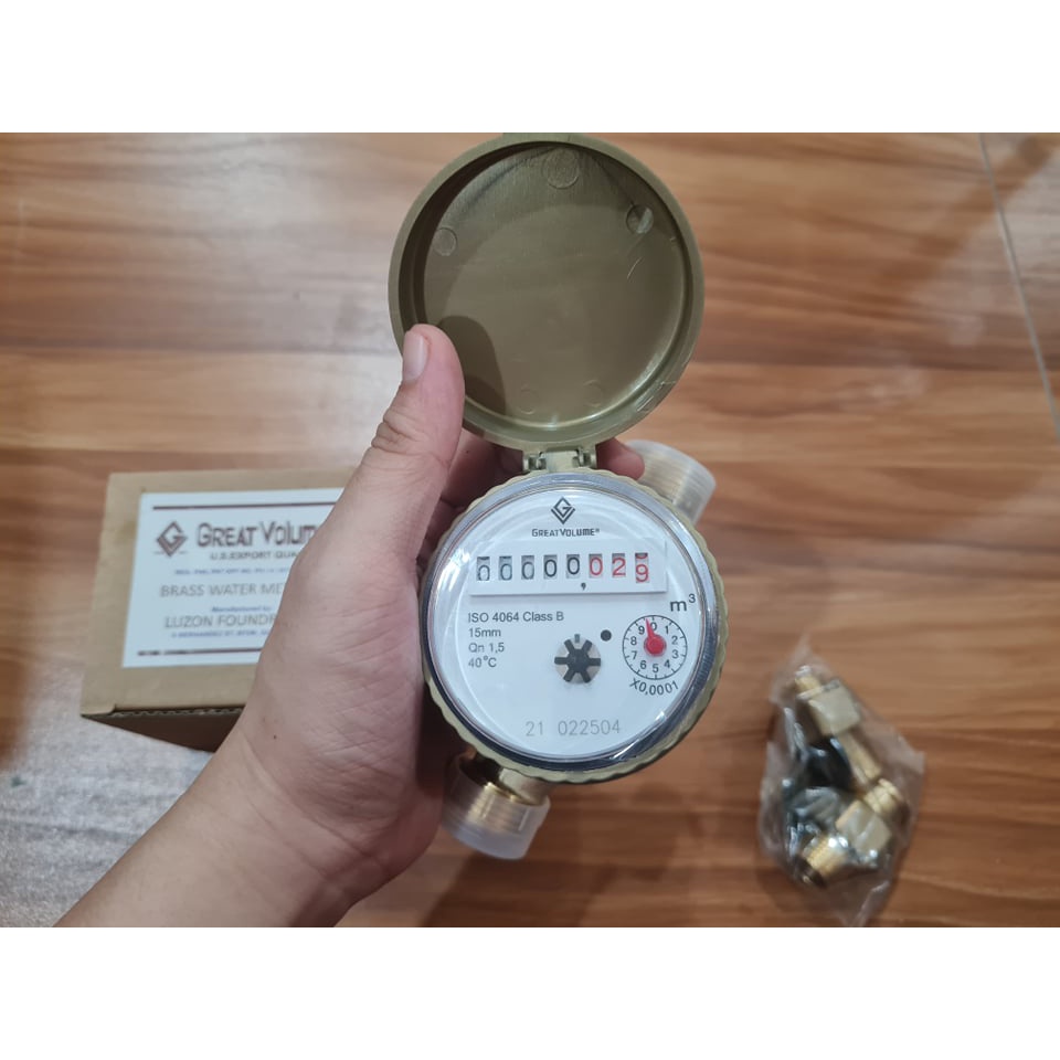 Great Volume Water Meter Authentic / GV Brass Metal Water Submeter with ...