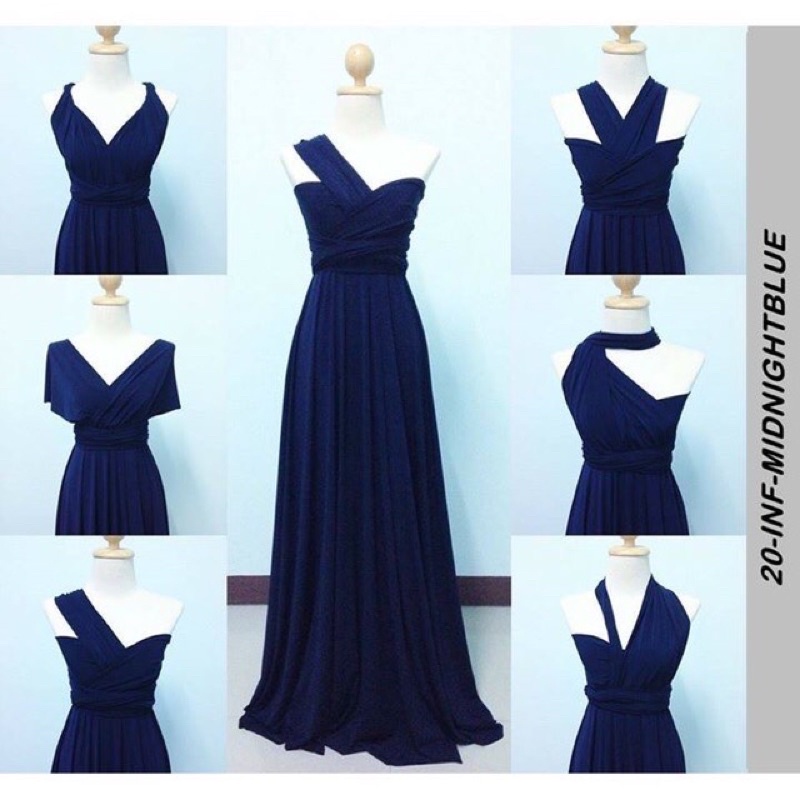 MIDNIGHT BLUE INFINITY DRESS WITH TUBE Shopee Philippines