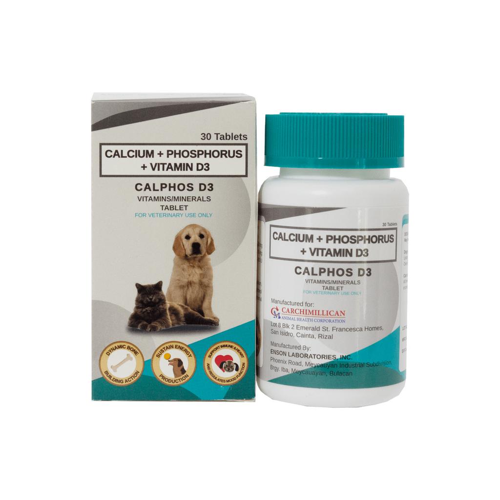 Calphos D3 Vitamin Tablet 20 Tabs For Dogs & Cats (Exp. Date 1/2024