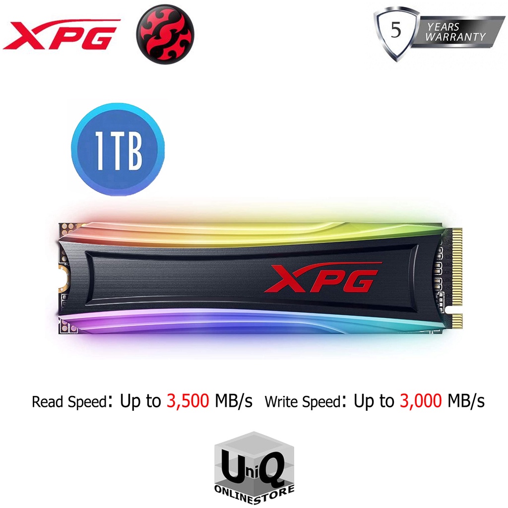 XPG Spectrix S40g Internal SSD RGB 3D Nand Pcie Gen3x4 m.2 2280 1Tb ...