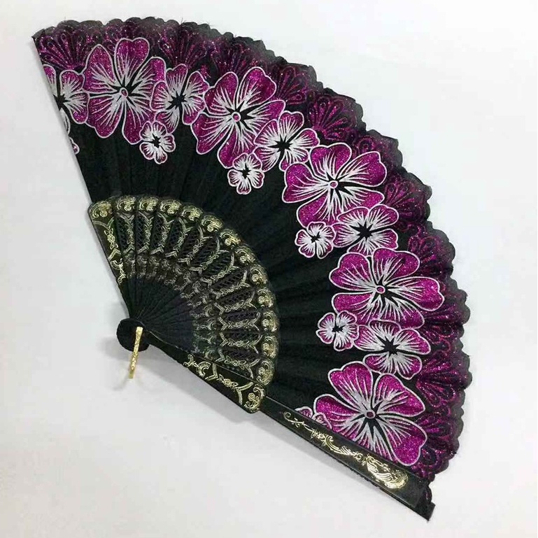 Black Handle Pamaypay O Abanico Butterfly Designs with Glitters ...