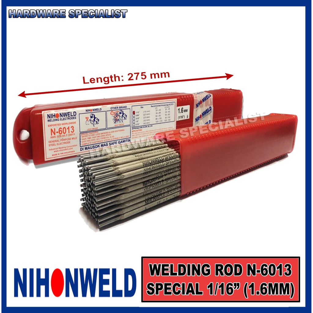 Nihonweld Welding Rod N6013 Special 1/16" (1.6MM) PRICE PER KILO