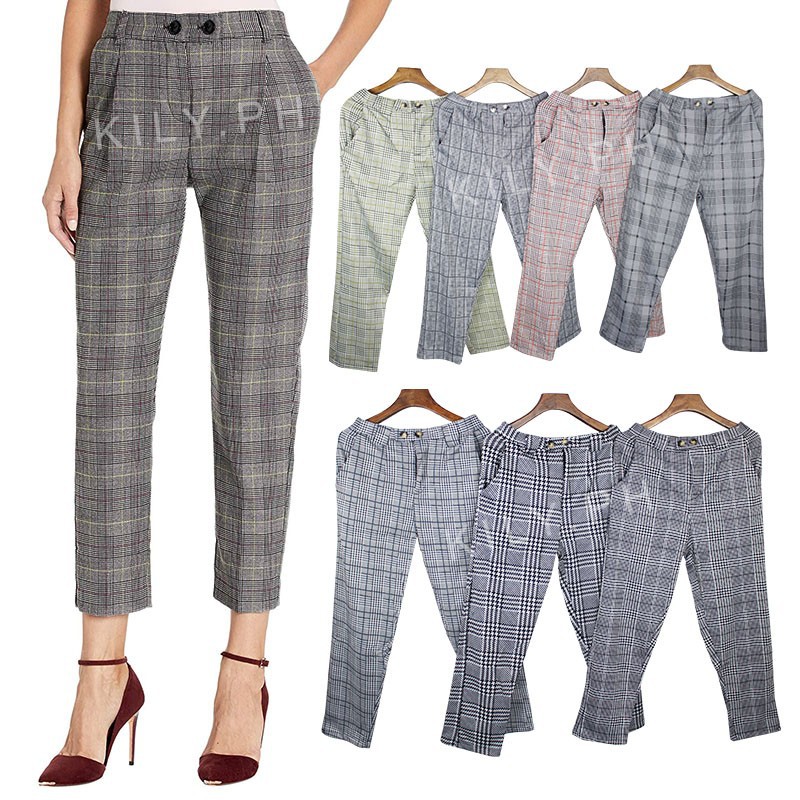 Ladies on sale checkered trousers