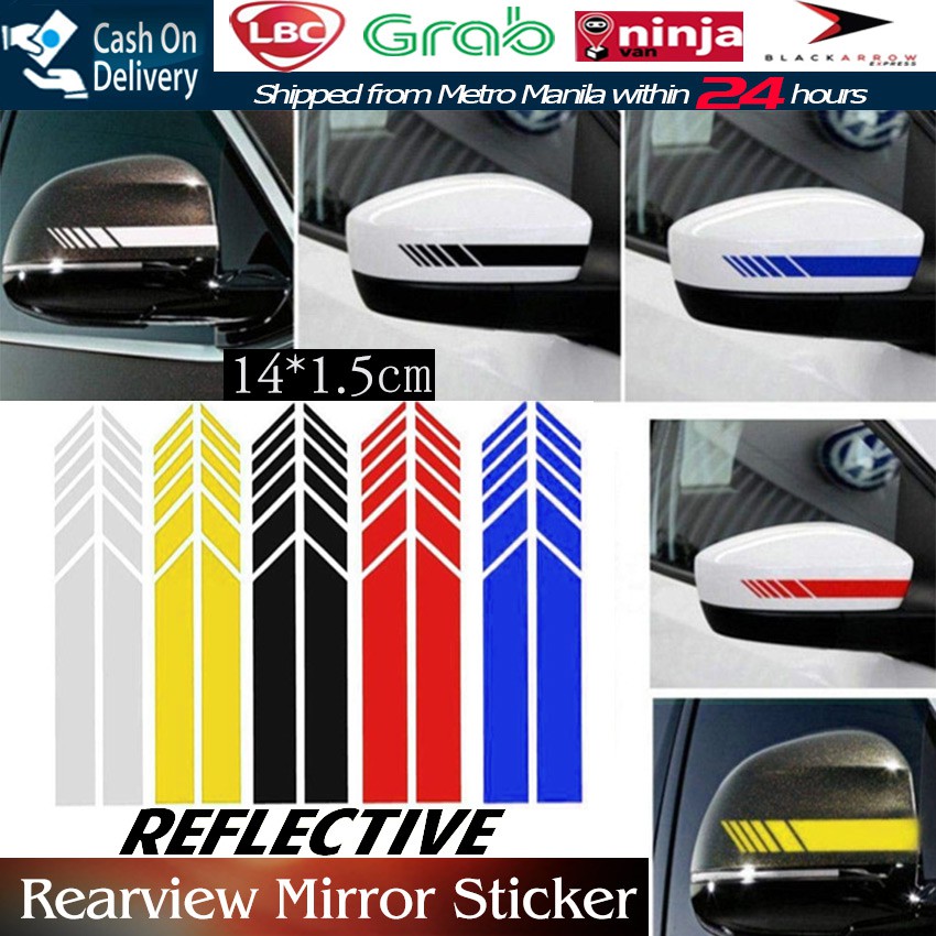 【Fast Delivery】2Pcs Car Styling Sticker Rearview Mirror Side Decal ...