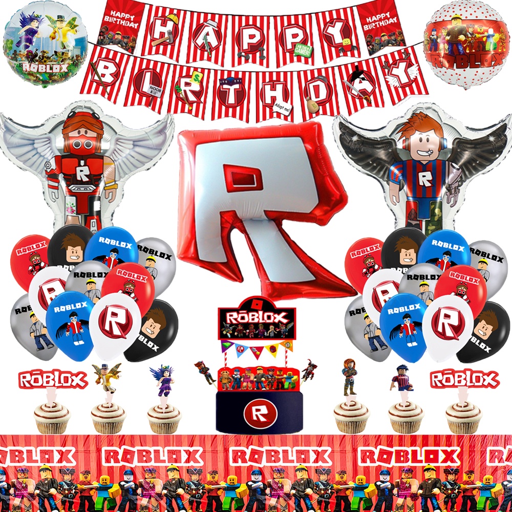 Roblox Theme Party Needs Kids' Birthday Party Decorations Balloons Cake ...