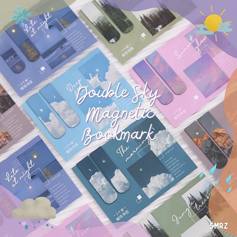Double Sky Bookmark Aesthetic Sky Theme Bookmark Contents 2 pcs Shopee