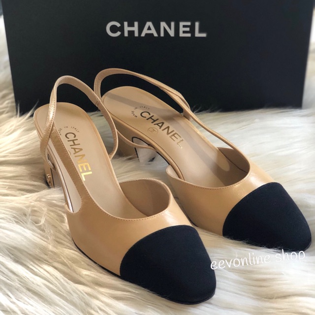 Chanel sling back hot sale shoes price