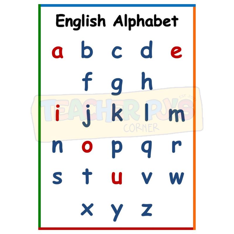 Alphabet A4 Size Thick Laminated Educational Wall Chart for Kids ...